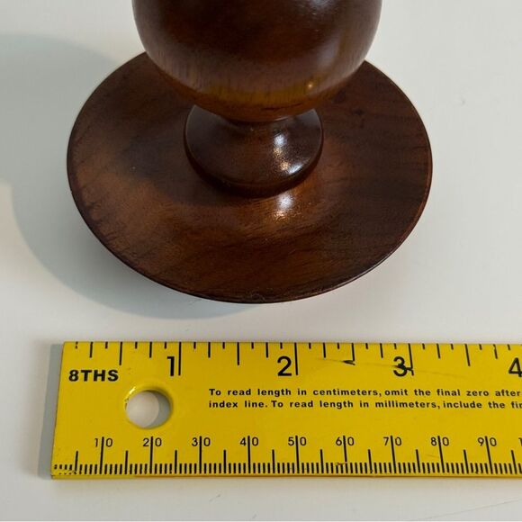 2 Vintage Turned Wood Spindle Candle Holders 6:5” - Picture 6 of 7